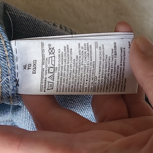 Gap Loose Baggy Fit Elastic Waist Cargo Pocket Easy Denim Light Blue Jeans - Picture 6 of 13